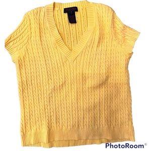Ralph by Ralph Lauren Yellow cableknit sweater blouse